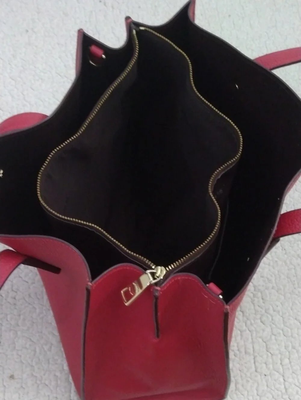 Coach Red Pebbled Leather Purse with Gold Logo